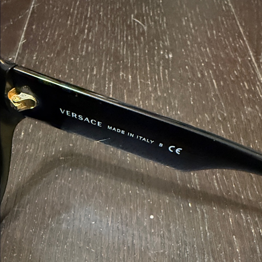 Versace Black Cat-Eye Sunglasses with Gold Stud Accents - Picture 3 of 6